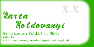 marta moldovanyi business card