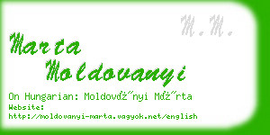 marta moldovanyi business card